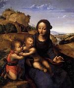 YANEZ DE LA ALMEDINA, Fernando Madonna and Child with Infant St John oil painting reproduction